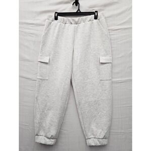Express Womens Cargo Joggers Grey Viscose Blend Relaxed Size XL